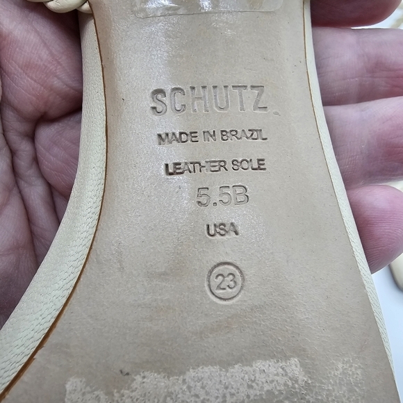 NWOB SCHUTZ Jada Braided Ankle Tie SandalEGG SHELL, Size 5.5 New with defect - Picture 8 of 9